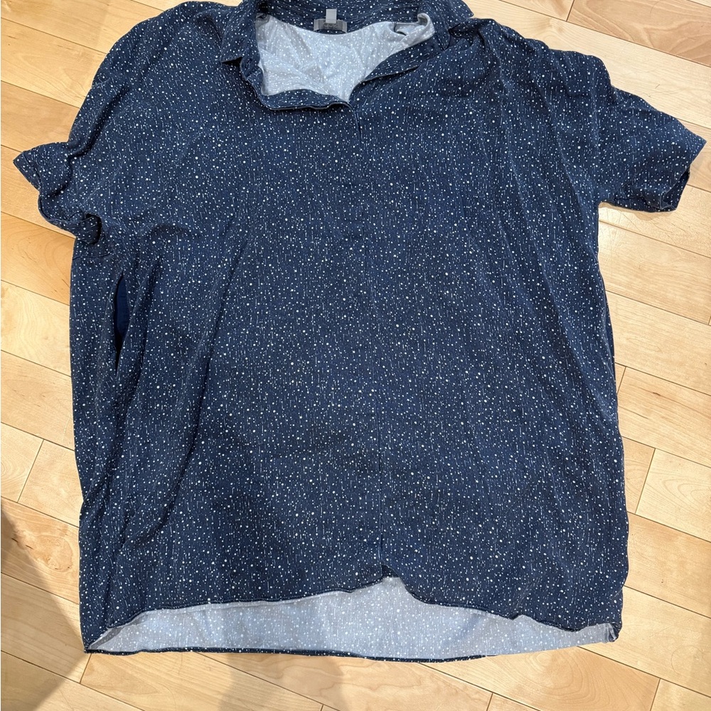 COS Dark Blue Speckled shirt dress